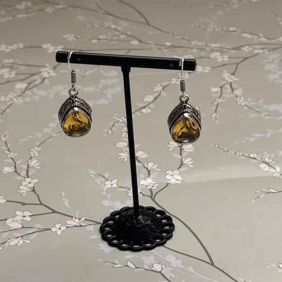 Citrine sterling silver earrings - Picture 1 of 4